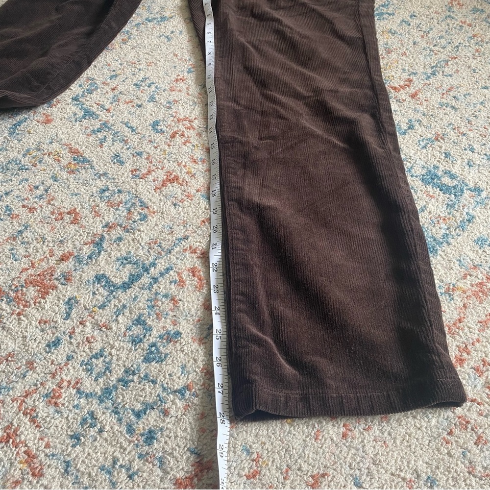 NWT Quince Women Stretch Corduroy Cropped Straight Leg Pants - Warm Brown Sz 10 - Picture 5 of 6